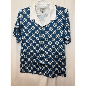 Bogey Boys Golf Men's M‎ Checkered Bowling Button Up Shirt Blue NWT Macklemore